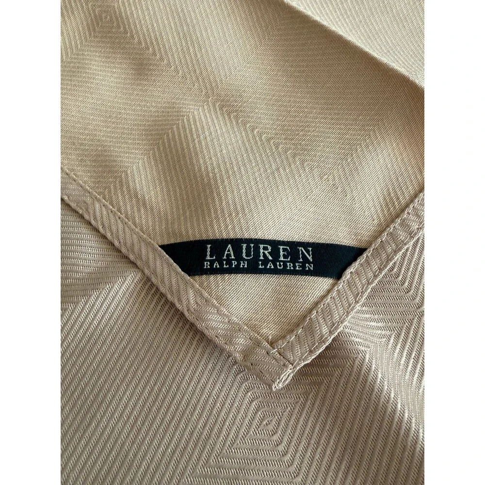 Lauren Ralph Lauren Gold Herringbone Cloth Dinner Napkin Monogrammed Letter K